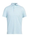Fedeli Man Polo Shirt Turquoise Size 48 Cotton, Nylon, Elastane In Blue