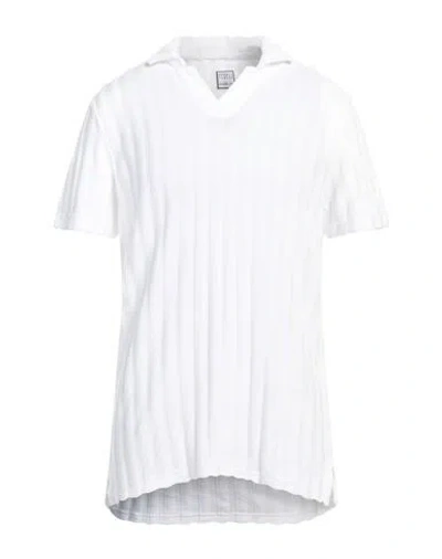 Fedeli Man Polo Shirt White Size 40 Cotton, Polyamide