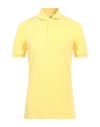 Fedeli Man Polo Shirt Yellow Size 38 Cotton
