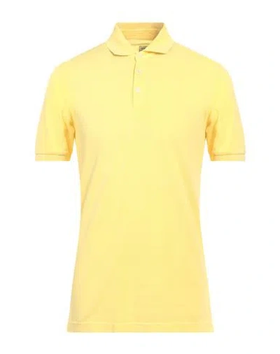 Fedeli Man Polo Shirt Yellow Size 38 Cotton In Yellow