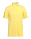 Fedeli Man Polo Shirt Yellow Size 40 Cotton