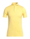 Fedeli Man Polo Shirt Yellow Size 40 Cotton In Yellow