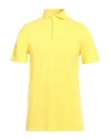 Fedeli Man Polo Shirt Yellow Size 40 Cotton In Yellow
