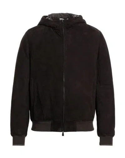 Fedeli Man Puffer Dark Brown Size 46 Leather