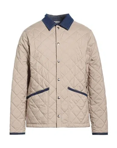 Fedeli Man Puffer Khaki Size 40 Polyester, Cotton, Modal In Neutral