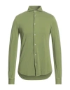 Fedeli Man Shirt Acid Green Size 38 Cotton