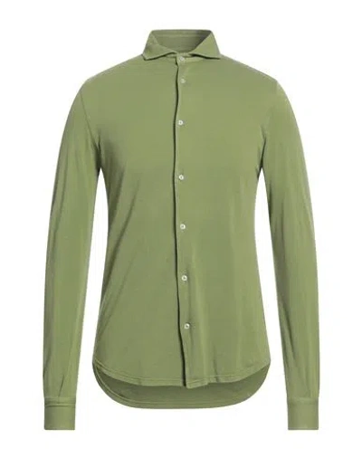 Fedeli Man Shirt Acid Green Size 38 Cotton In Green
