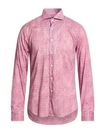 Fedeli Man Shirt Antique Rose Size 17 ½ Cotton, Elastane In Pink