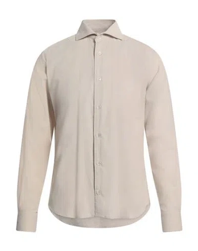 Fedeli Man Shirt Beige Size 16 Cotton
