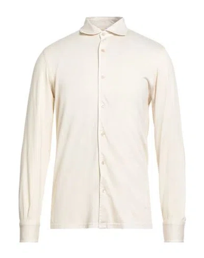 Fedeli Man Shirt Beige Size 40 Cotton In White