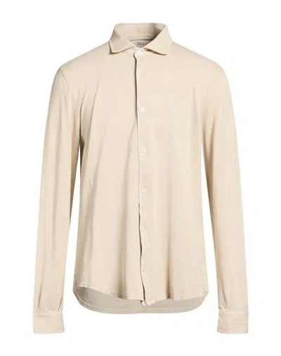 Fedeli Man Shirt Beige Size 48 Cotton In Neutral