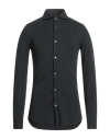 Fedeli Man Shirt Charcoal Size 36 Cotton In Grey