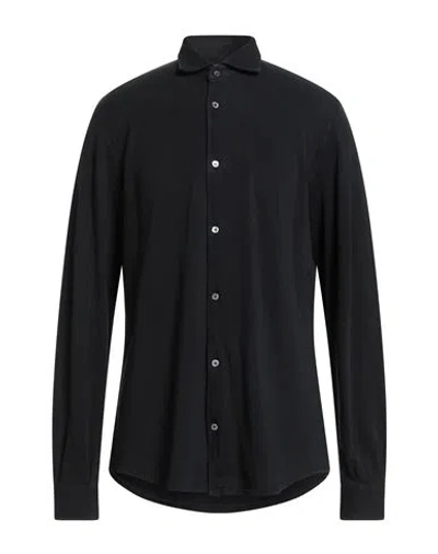 Fedeli Man Shirt Black Size 46 Organic Cotton