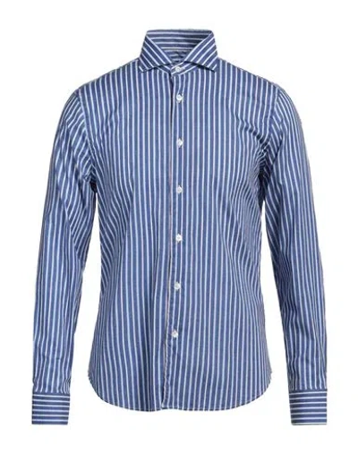 Fedeli Man Shirt Blue Size 15 ¾ Cotton, Elastane