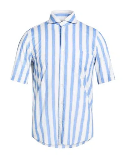 Fedeli Man Shirt Blue Size 15 ½ Cotton, Elastane