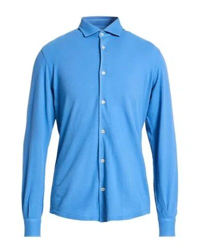 Fedeli Man Shirt Blue Size 38 Cotton