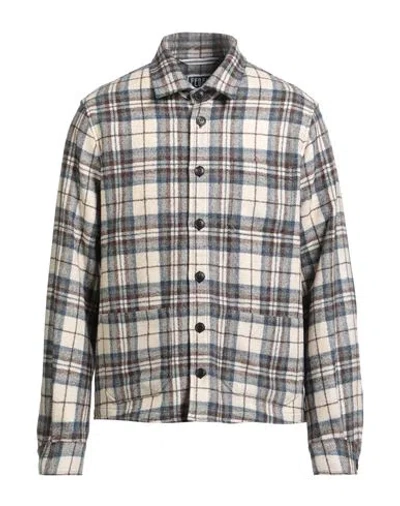 Fedeli Man Shirt Blue Size 42 Wool, Alpaca Wool, Nylon In Neutral