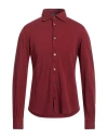 Fedeli Man Shirt Burgundy Size 44 Cotton In Red