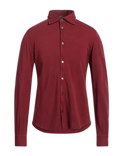 Fedeli Man Shirt Burgundy Size 44 Cotton In Red