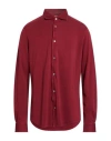 Fedeli Man Shirt Burgundy Size 48 Cotton In Red