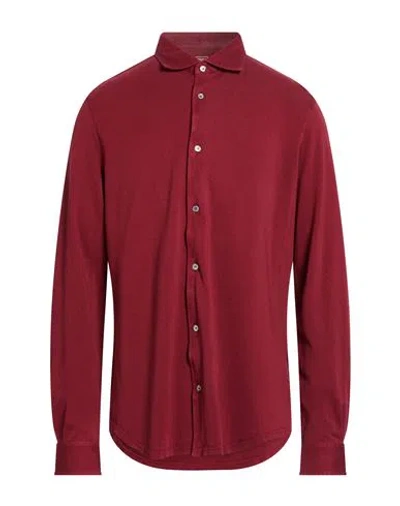 Fedeli Man Shirt Burgundy Size 48 Cotton In Red