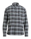 Fedeli Man Shirt Charcoal Size 40 Cotton In Black