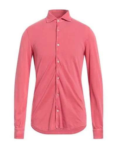 FEDELI FEDELI MAN SHIRT CORAL SIZE 40 COTTON