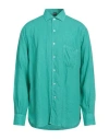 Fedeli Man Shirt Green Size 15 Linen In Green