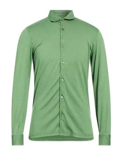 Fedeli Man Shirt Green Size 40 Organic Cotton