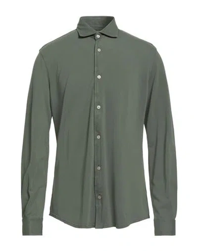 Fedeli Man Shirt Green Size 44 Organic Cotton