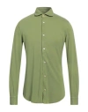 Fedeli Man Shirt Green Size 46 Cotton