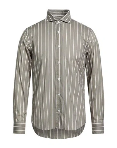Fedeli Man Shirt Grey Size 16 ½ Cotton, Elastane In Gray