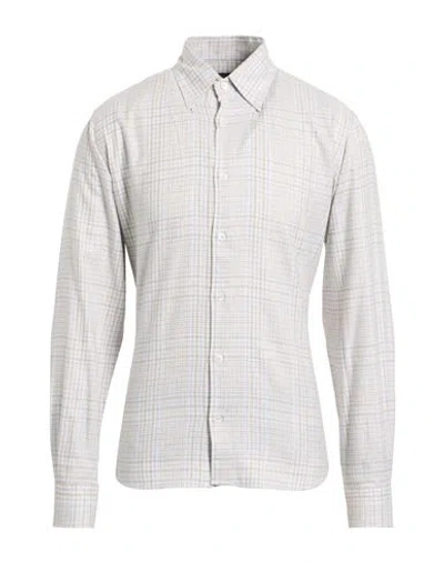 Fedeli Man Shirt Grey Size 16 Cotton In Gray