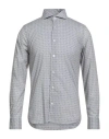 Fedeli Man Shirt Grey Size 17 Cotton, Elastane In Multi