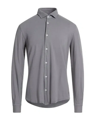 Fedeli Man Shirt Grey Size 44 Cotton In Gray