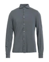 Fedeli Man Shirt Grey Size 46 Cotton In Gray