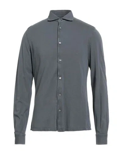 Fedeli Man Shirt Grey Size 46 Cotton In Gray