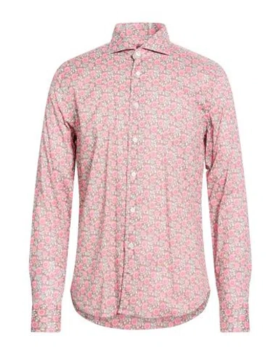 Fedeli Man Shirt Khaki Size 16 ½ Cotton, Elastane In Multi