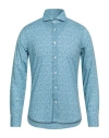 Fedeli Man Shirt Light Blue Size 17 ½ Cotton, Elastane