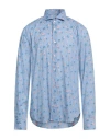 Fedeli Man Shirt Light Blue Size 17 ½ Cotton, Elastane
