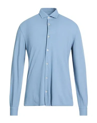 Fedeli Man Shirt Light Blue Size 40 Cotton