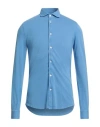 Fedeli Man Shirt Light Blue Size 48 Cotton