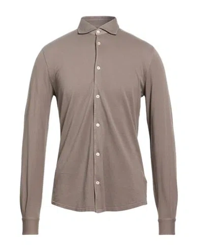 Fedeli Man Shirt Light Brown Size 44 Cotton In Multi