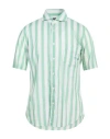 Fedeli Man Shirt Light Green Size 15 ¾ Cotton, Elastane In Multi