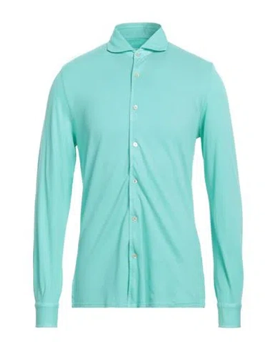 Fedeli Man Shirt Light Green Size 38 Cotton