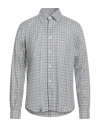 Fedeli Man Shirt Light Grey Size 16 Cotton In Gray