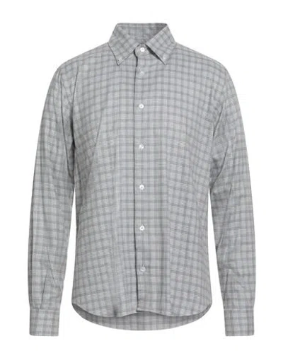 Fedeli Man Shirt Light Grey Size 16 Cotton In Gray