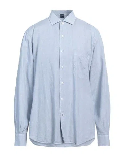 Fedeli Man Shirt Light Grey Size 17 Linen