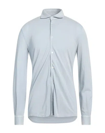 Fedeli Man Shirt Light Grey Size 40 Cotton In Grey