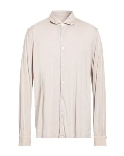 Fedeli Man Shirt Light Grey Size 50 Organic Cotton In Gray